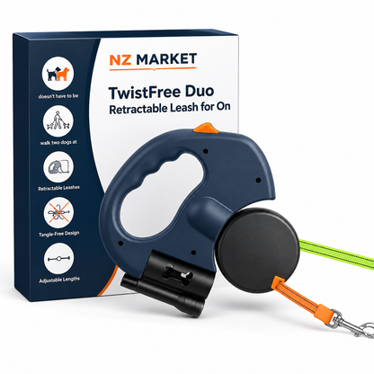 TwistFree Duo Retractable Leash for One or Two Dogs