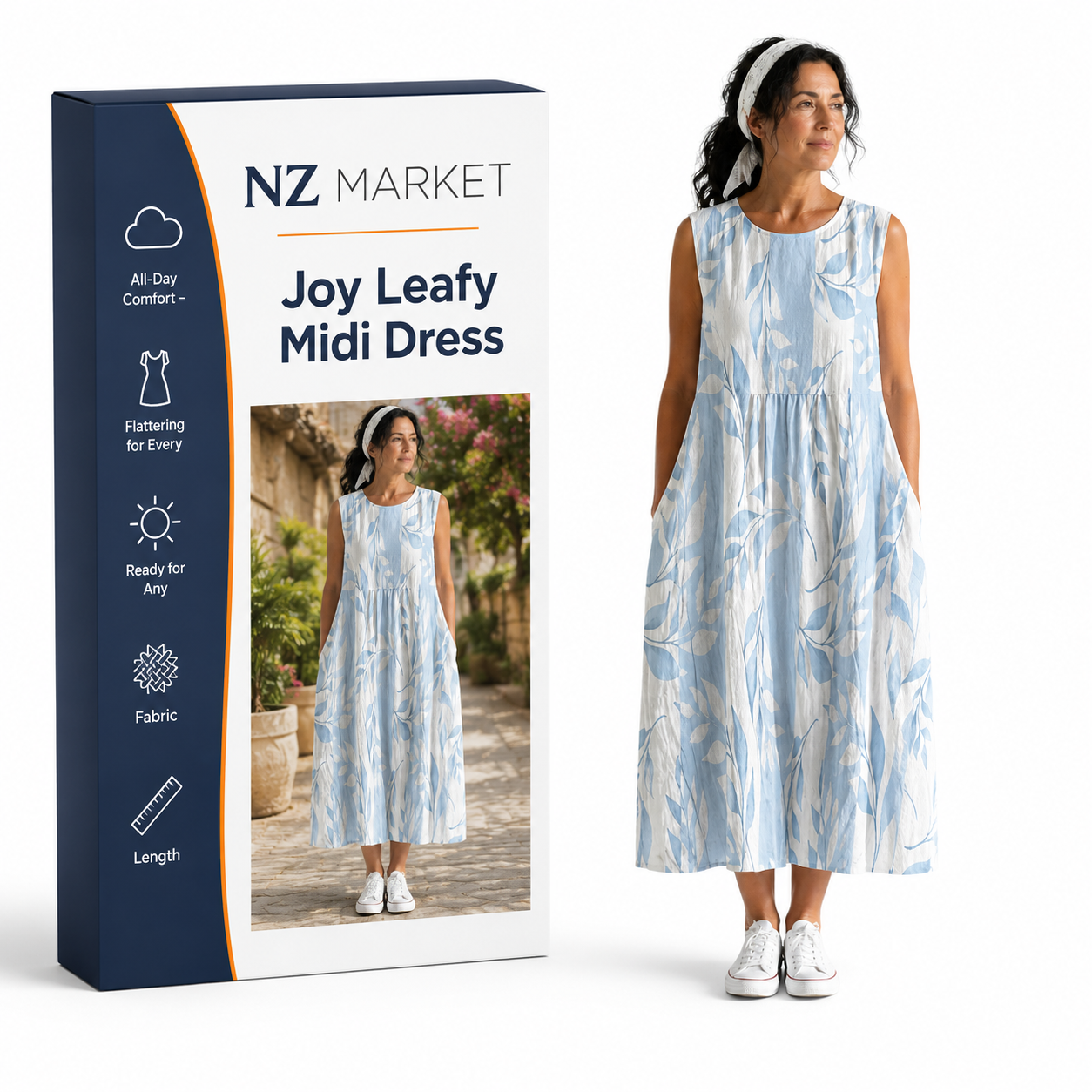 Joy Leafy Midi Dress