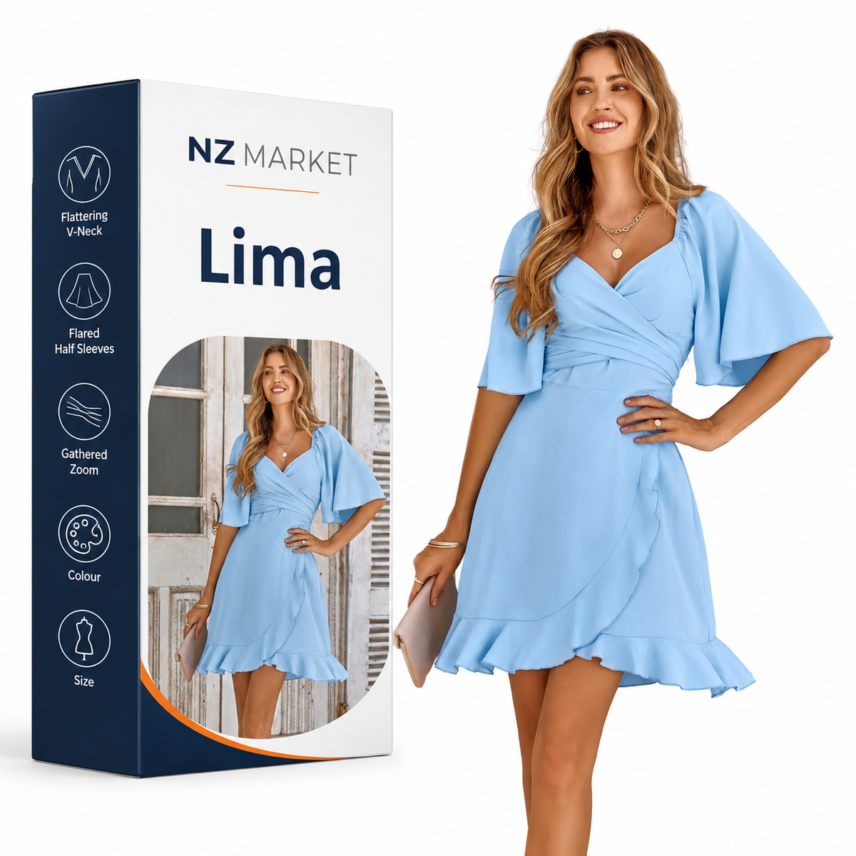 Lima - Elegant Wrapped Mini Dress for a Sophisticated Look
