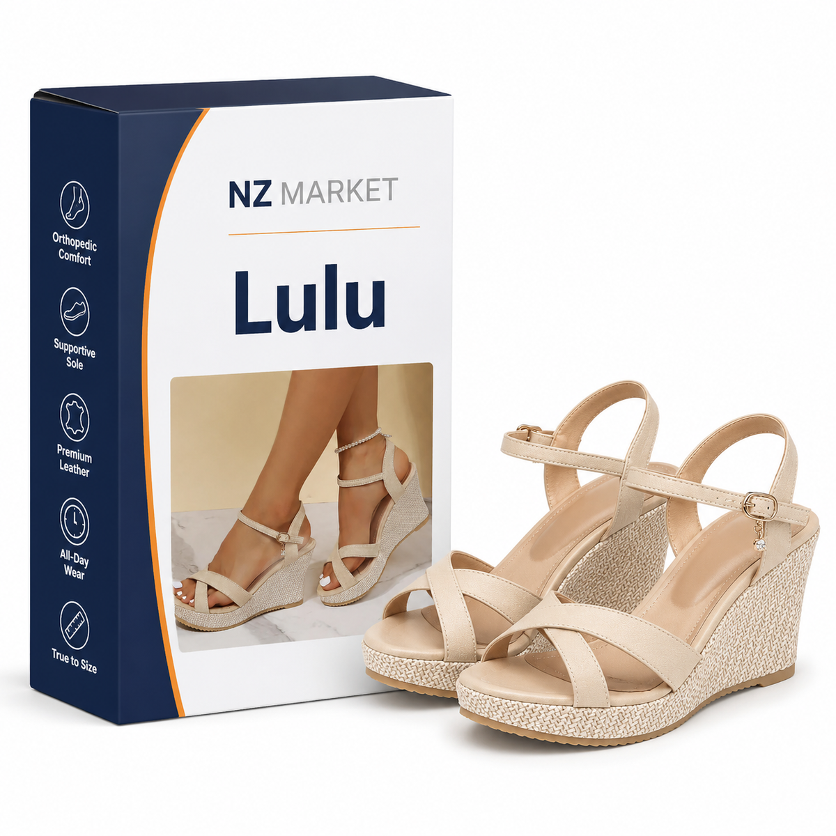 Lulu - Elegant Wedge Heel Sandals with High Heel for a Luxurious Look