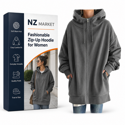 Fashionable Zip-Up Hoodie for Women