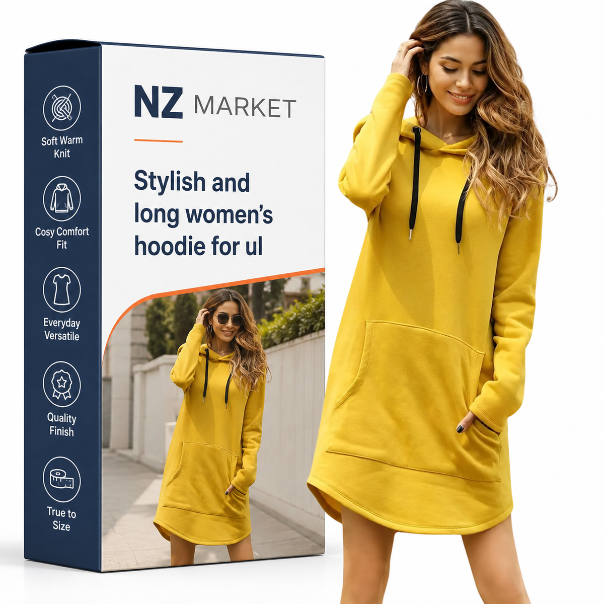 Stylish and long women's hoodie for ultimate comfort