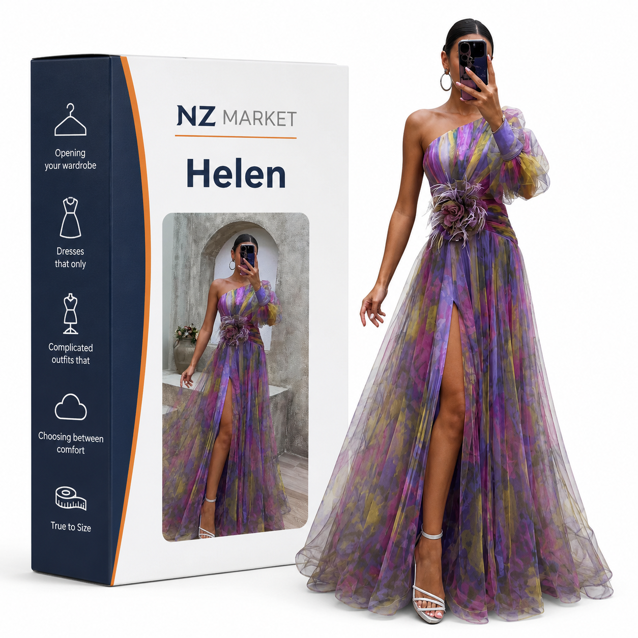 Helen | Elegant Colorful Dress