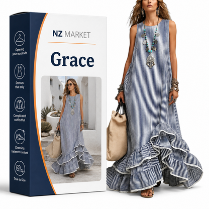 Grace | Retro Ruffled Casual Maxi Dress