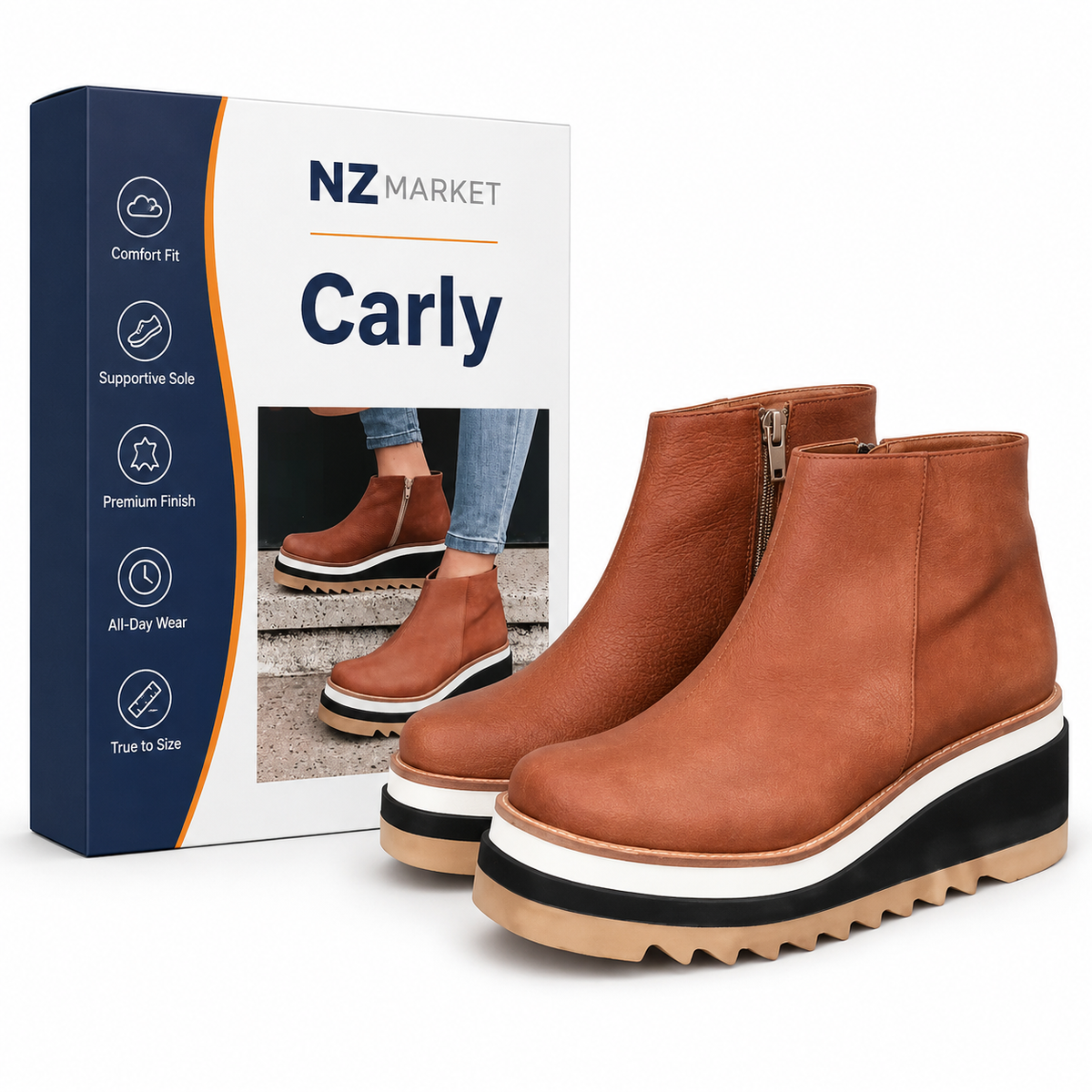 Carly - Luxury Orthopaedic Leather Boots for Optimal Comfort