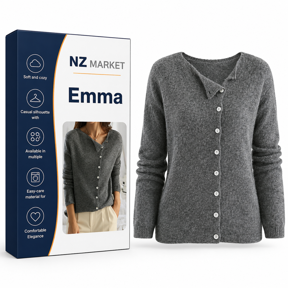 Emma - Casual Button Sweater
