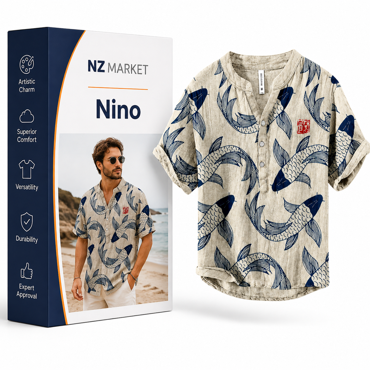 Nino - Vintage Fish Linen Shirt