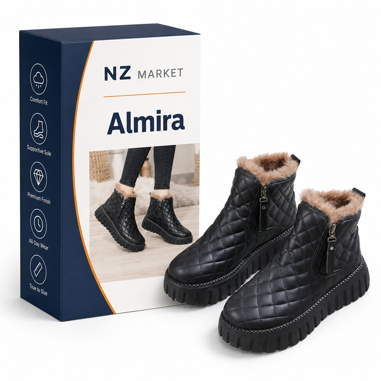 Almira - Luxury cashmere winter boots for women
