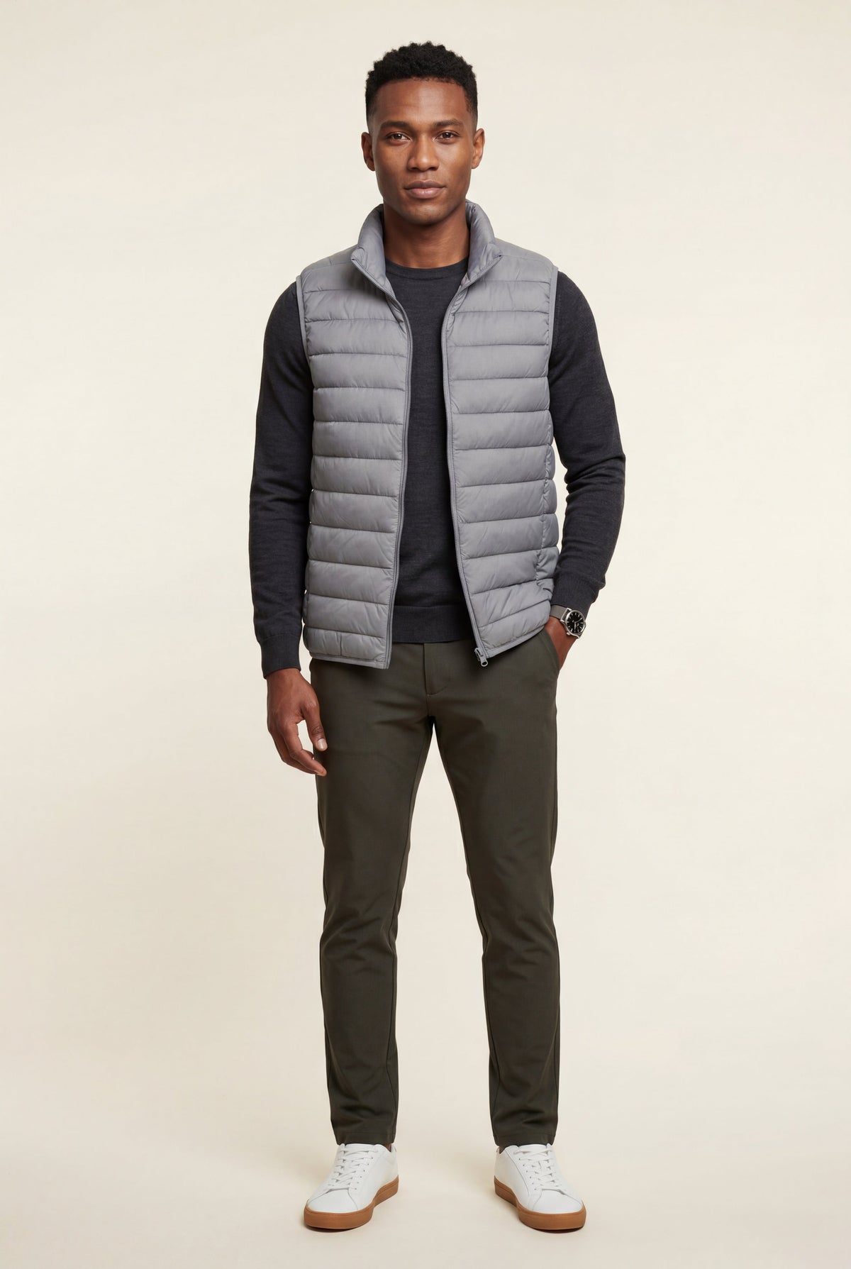 Beau | Men's Lightweight High Collar Puffer Vest