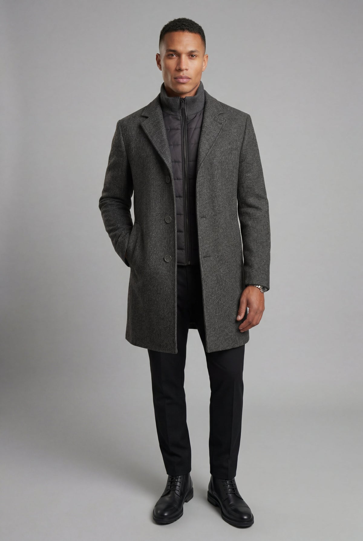Soren | Men's Tailored Wool-Blend Notched Lapel Coat