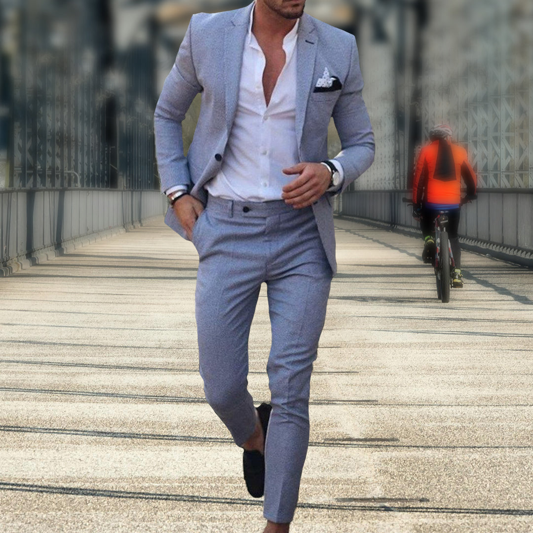 Nzmarket Jasper Tailored Mens Slim Fit Suit – Multiple Colours, Sizes M to 4XL