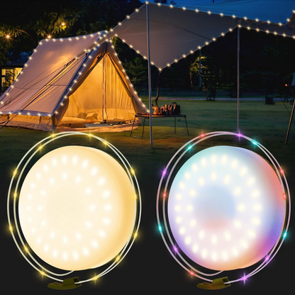 Nzmarket USB Rechargeable Outdoor Christmas String Lights – 2-Pack, Warm & Cool White