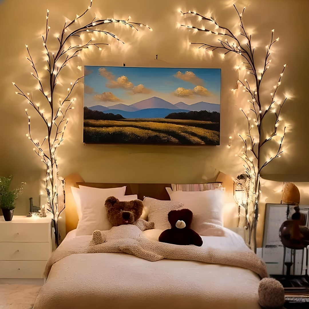 Nzmarket™ LED Willow Branch Wall Light – Warm Glow, Ethereal Design