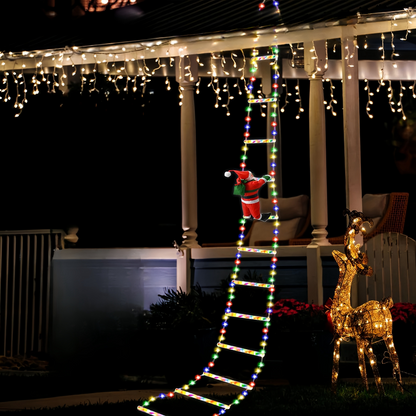 Nzmarket Climbing Santa LED Christmas Rope Light – 300cm Outdoor Display
