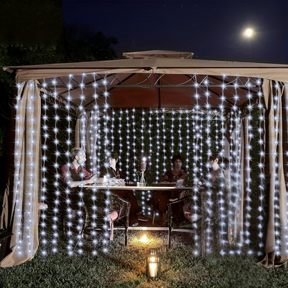 Nzmarket Solar-Powered Outdoor Curtain String Lights – Auto Dusk to Dawn, 3 Sizes