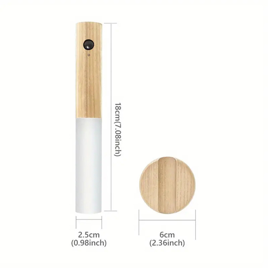 Nzmarket™ Wooden Motion Sensor LED Wall Light – Auto PIR On/Off