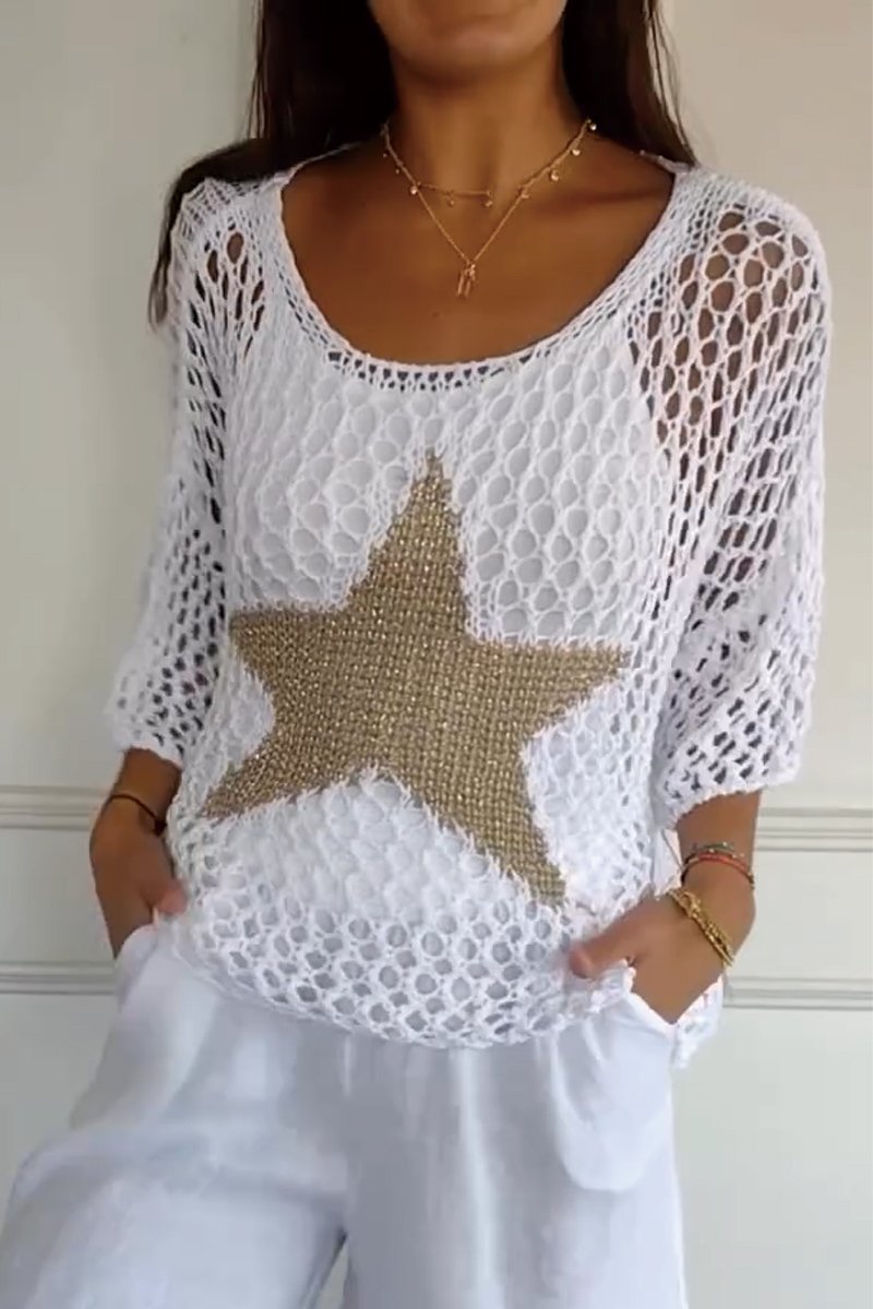 Alice - Chic Crochet Knit Top