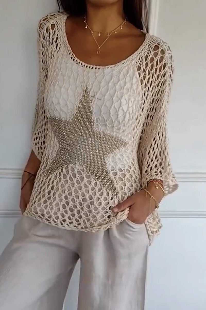 Alice - Chic Crochet Knit Top