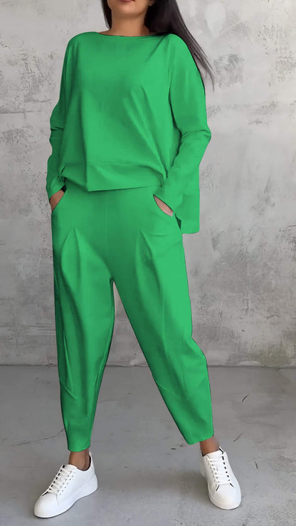 Daria - Comfortable Complete Set with Crew Neck
