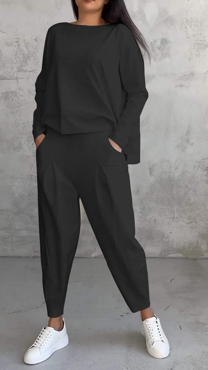 Daria - Comfortable Complete Set with Crew Neck