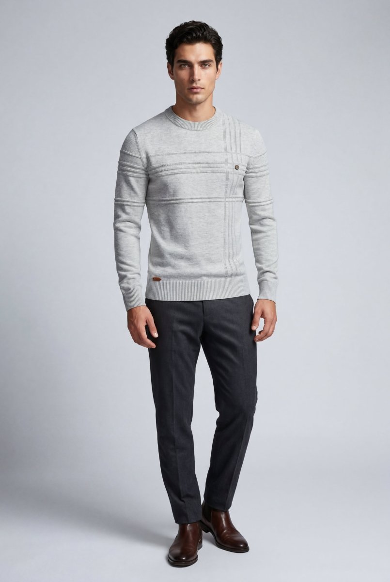 Jax | Men's Structured Textured Crewneck Sweater