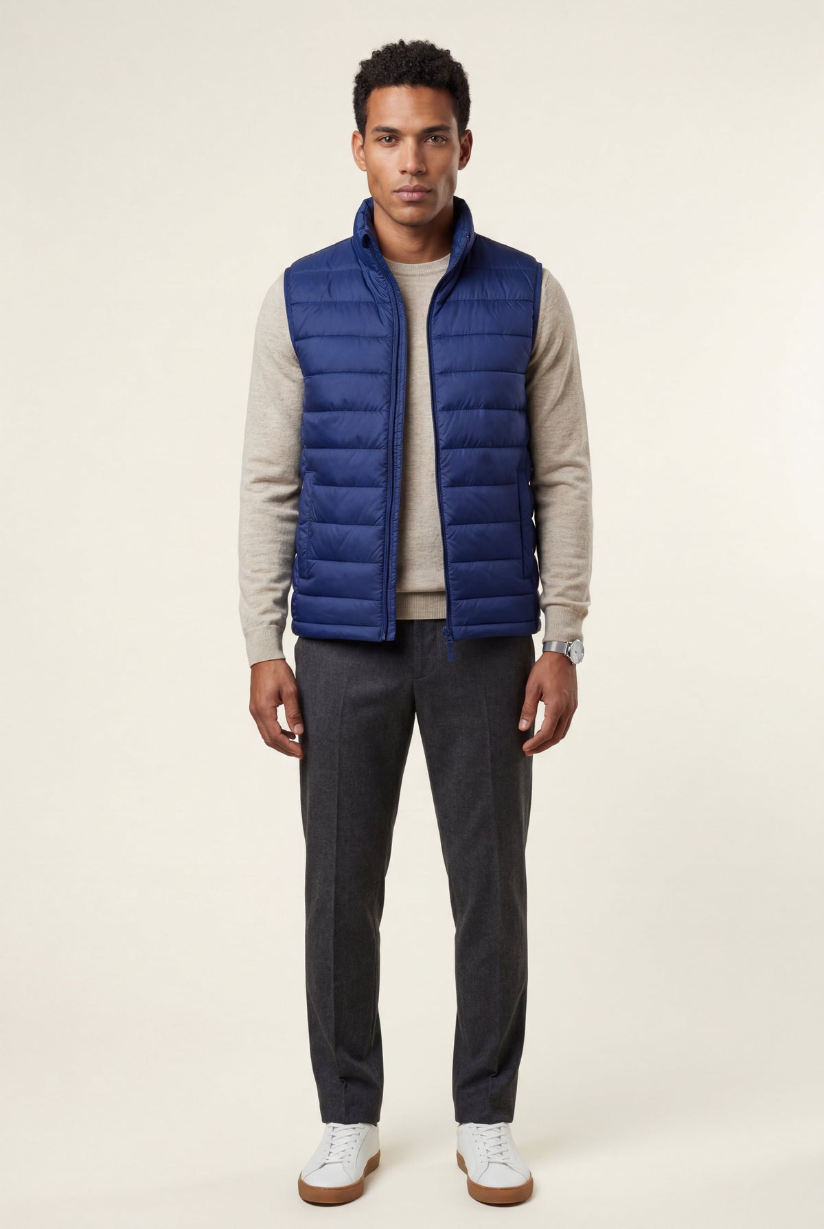 Beau | Men's Lightweight High Collar Puffer Vest