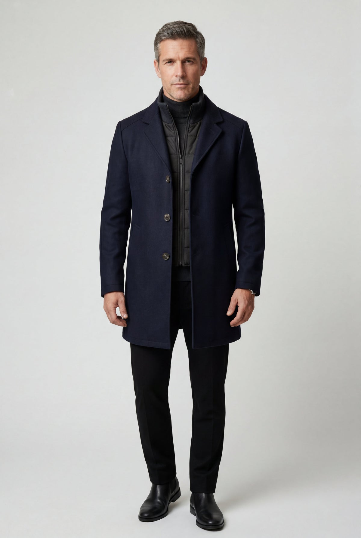 Soren | Men's Tailored Wool-Blend Notched Lapel Coat