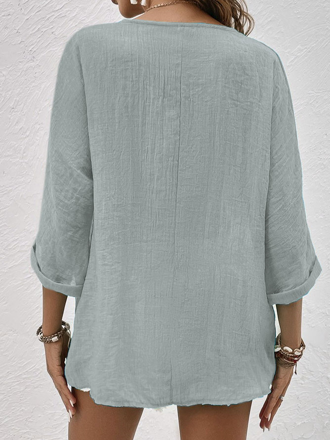 Ava - Stylish and Comfortable V-Neck Linen Shirt for Women