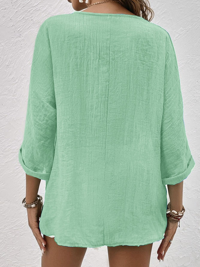 Ava - Stylish and Comfortable V-Neck Linen Shirt for Women