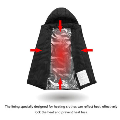 Nzmarket Unisex Heated Jacket – 3 Heating Zones, Sizes S to 4XL
