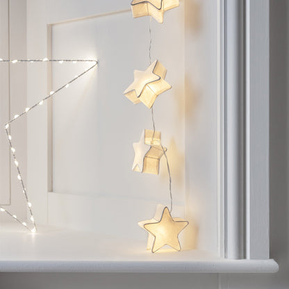 Nzmarket Hanging Paper Star Christmas Fairy Lights – Warm Glow Indoor Decoration