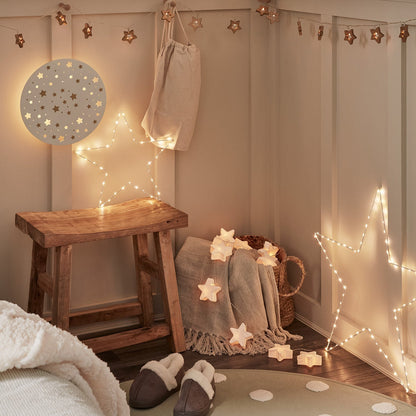 Nzmarket Hanging Paper Star Christmas Fairy Lights – Warm Glow Indoor Decoration
