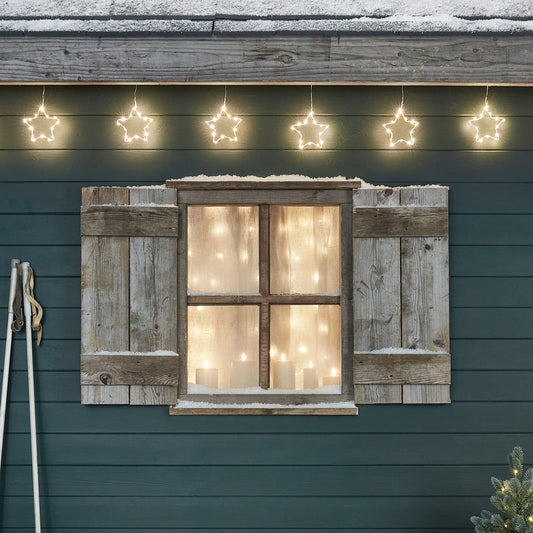 Nzmarket Outdoor Star LED String Lights – Weather-Resistant, Warm White