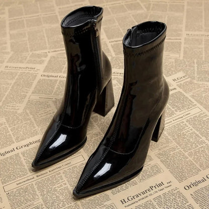 Amelia - Luxury Velvet Winter Boots with Pointed Toe