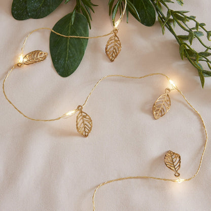 Nzmarket Gold Leaf Christmas String Fairy Lights – Warm White Indoor Glow