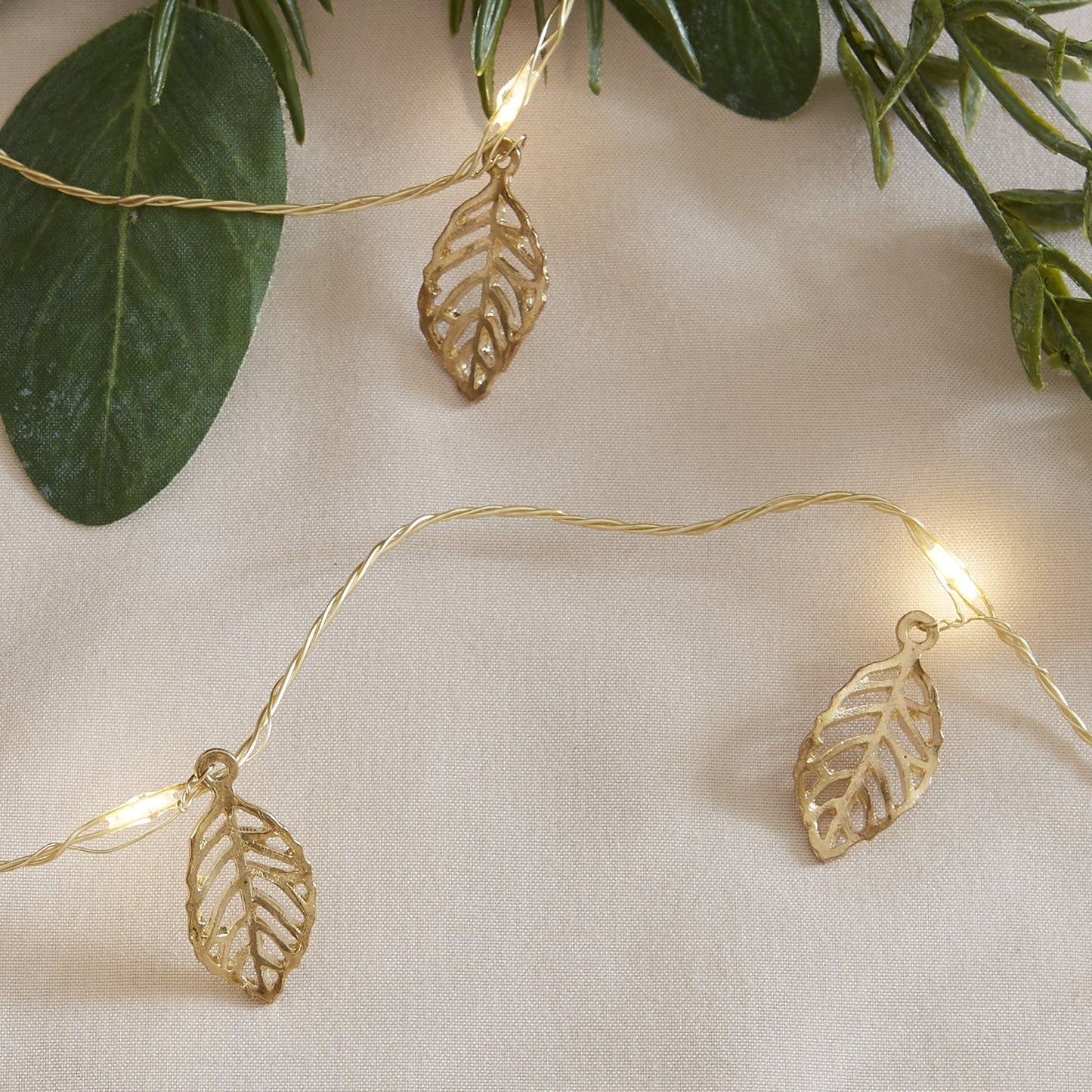Nzmarket Gold Leaf Christmas String Fairy Lights – Warm White Indoor Glow