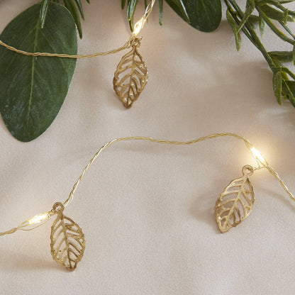 Nzmarket Gold Leaf Christmas String Fairy Lights – Warm White Indoor Glow