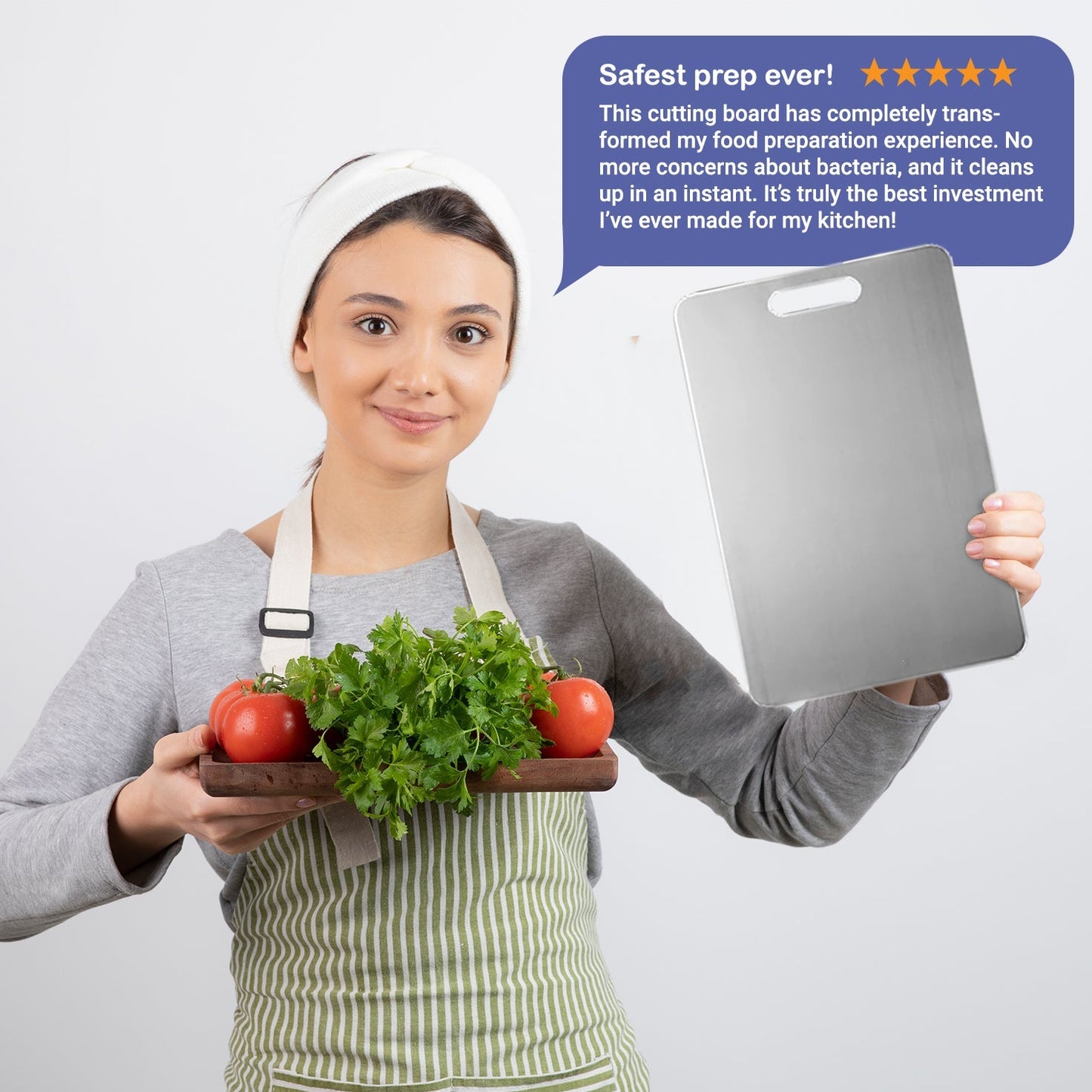 Nzmarket Stainless Steel Cutting Board – Stain & Scratch Resistant