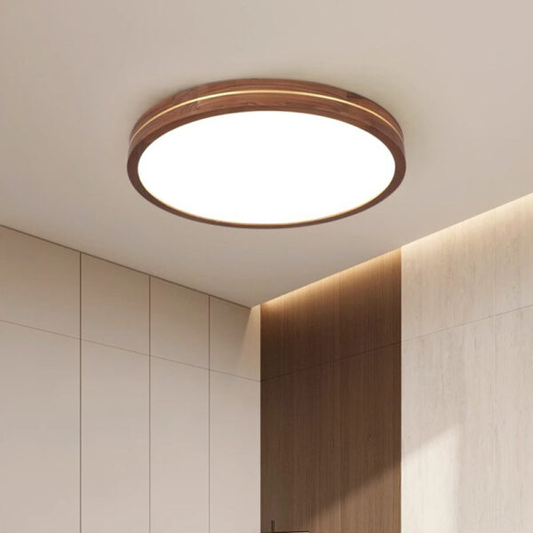 Nzmarket Dimmable Wooden LED Ceiling Light – Remote Control, 2 Sizes