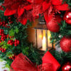Nzmarket LED Christmas Wreath with Ribbon Bow – 40cm Warm Glow Display