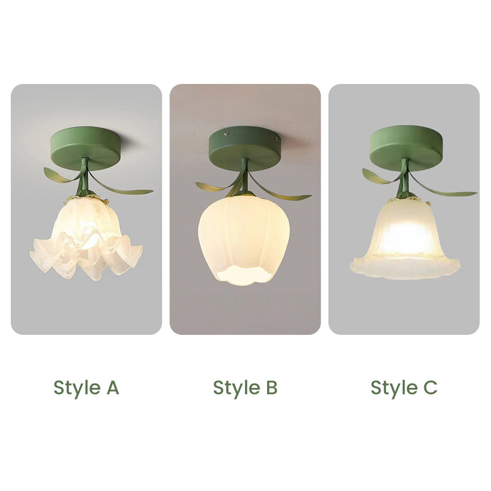 Nzmarket Floral Artistic Glass Ceiling Light – Style A & B, Single or Multi-Pack