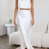 Nzmarket Lily Satin Top & Skirt Set – Silky Elegant Evening Wear