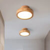 Nzmarket Wooden LED Flush Mount Ceiling Light – Natural Timber Frame, 3 Colour Options