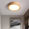 Nzmarket Wooden LED Flush Mount Ceiling Light – Natural Timber Frame, 3 Colour Options