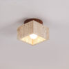Nzmarket Wood Cylinder Flush Mount Ceiling Light – Natural & Walnut Finish