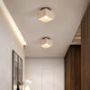 Nzmarket Wood Cylinder Flush Mount Ceiling Light – Natural & Walnut Finish