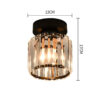 Nzmarket Crystal Glass LED Ceiling Light – Square & Circle, Black Frame