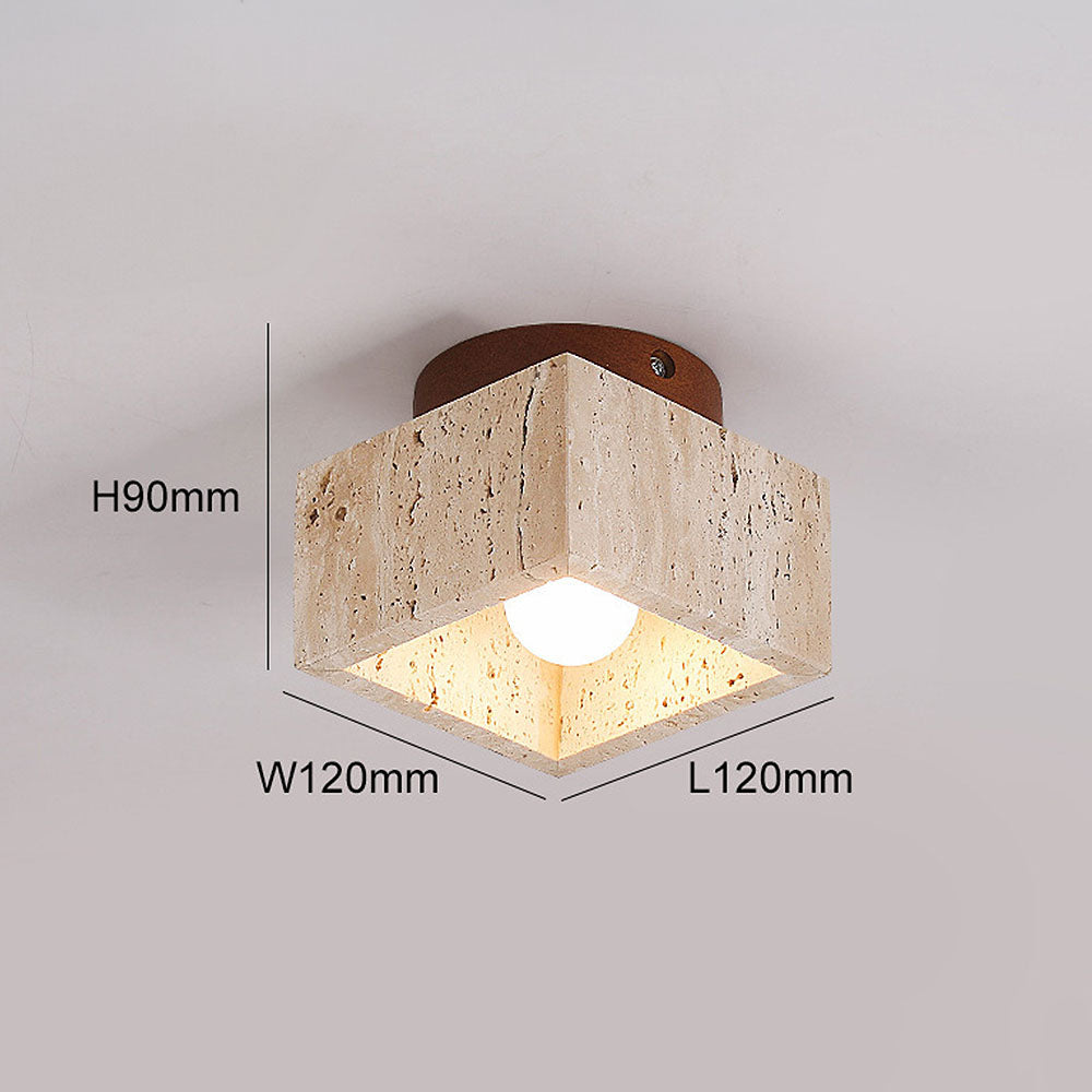 Nzmarket Wood Cylinder Flush Mount Ceiling Light – Natural & Walnut Finish