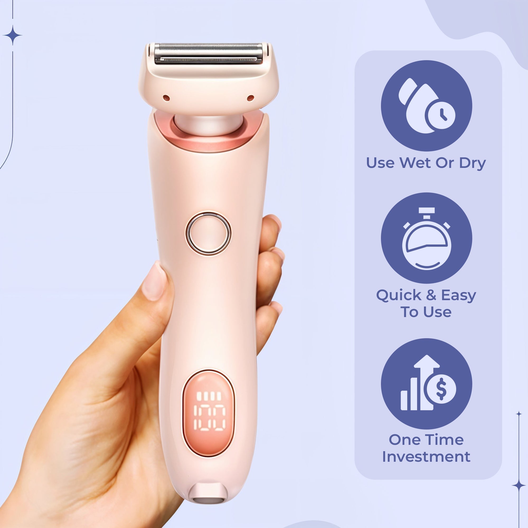 Nzmarket Portable Waterproof Electric Razor – Wet & Dry, Pink & Blue