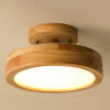 Nzmarket Wooden LED Flush Mount Ceiling Light – Natural Timber Frame, 3 Colour Options